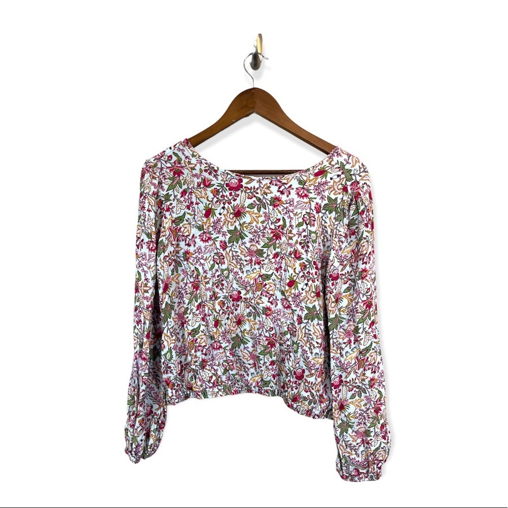 Loft jungle wrap back croppwd top M - Picture 5 of 7